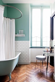 Styles of studio apartments bathroom retro style
