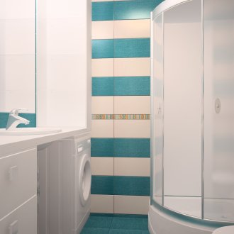 Γωνιακό ντους σε ένα μικρό μπάνιο