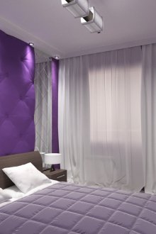 Μωβ τείχη στο υπνοδωμάτιο