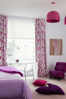 Μωβ-ροζ πινελιές στην κρεβατοκάμαρα