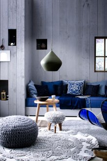 Μπλε και γκρι σαλόνι