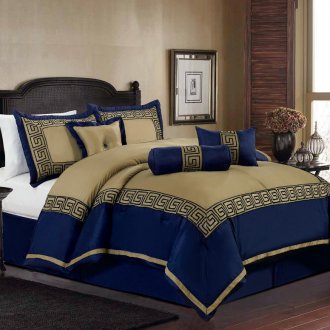 Μπλε μπεζ κρεβάτι