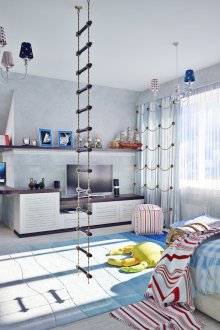 Μεγάλο φυτώριο με σκάλες σχοινιού σε θαλάσσιο στυλ