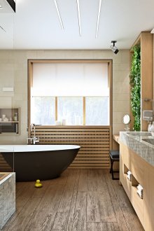 Οικολογικό μπάνιο με ζωντανά φυτά