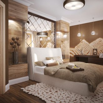 Σύγχρονο υπνοδωμάτιο στην αφρικανική στυλ