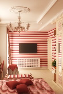 Συνδυασμός ριγωτής και απλής ταπετσαρίας σε φυτώριο