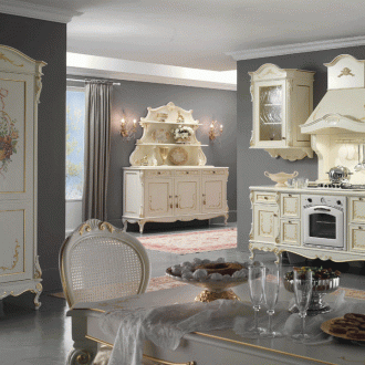 Γκρι τείχη σε ιταλικό στυλ τραπεζαρία