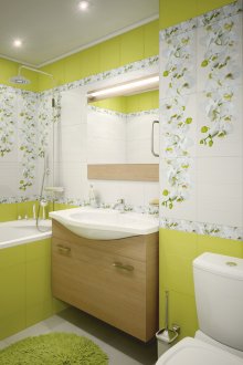 Πλακάκια με λουλουδάτες τόνους στο μπάνιο