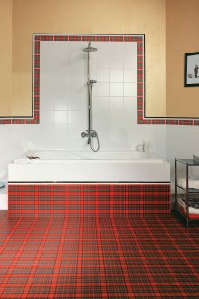 Ασυνήθιστο κεραμίδι στο σχεδιασμό του μπάνιου