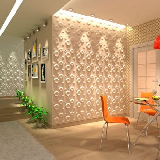 Ογκομετρικά πάνελ PVC στο εσωτερικό