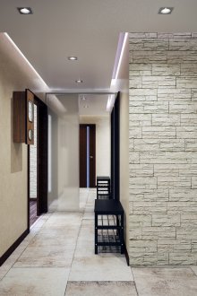 Τοίχος διακόσμηση στο διάδρομο με διακοσμητική πέτρα