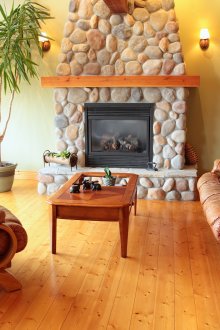 Μεγάλο διακοσμητικό πέτρινο τζάκι