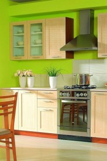 Ο συνδυασμός πράσινου και μπεζ στην κουζίνα