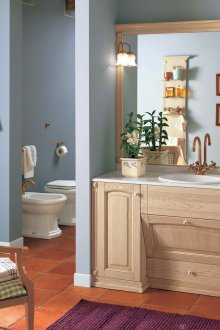 Μπεζ και μπλε μπάνιο