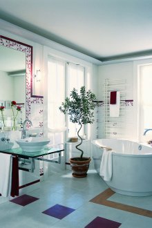 Λευκό και μοβ λουτρό