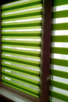 Πράσινο και ανοιχτό πράσινο Ρωμαϊκές κουρτίνες ημέρα-νύχτα