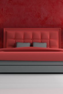 Βουργουνδίας και λευκό στο υπνοδωμάτιο