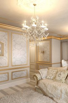 Χρυσά καλούπια σε κλασικό εσωτερικό