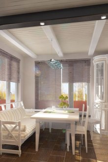 Λευκά δοκάρια στην κουζίνα