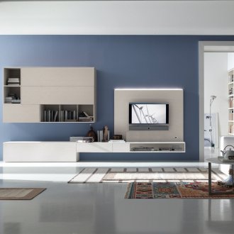 Λευκό και μπλε Art Nouveau καθιστικό