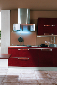 Σκούρο κόκκινο κουτί κουζίνας