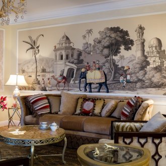 Κομμωτήριο στυλ αίθουσα στον τοίχο