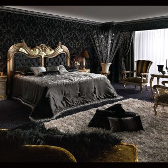 Μαύροι τοίχοι στο υπνοδωμάτιο στο γοτθικό στιλ