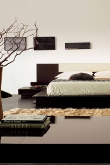 Ιαπωνικό στιλ μοντέρνο εσωτερικό υπνοδωματίου