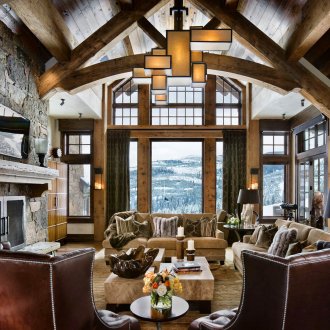 Μεγάλο σαλόνι με στυλ κυνηγιού / σαλέ