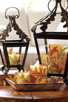 Φθινόπωρο διακόσμηση κεριών