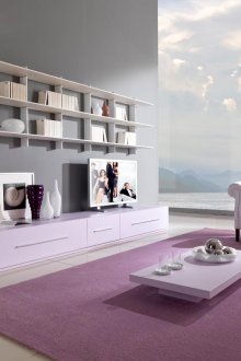 Ροζ και γκρι στο σαλόνι