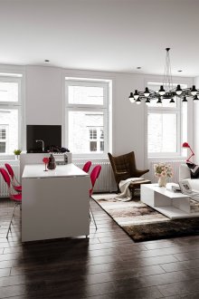 Λευκά έπιπλα σε σκανδιναβικό εσωτερικό