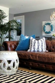 Καθιστικό με θαλάσσια μοτίβα στο σχέδιο