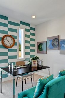 Τιρκουάζ ντεκόρ στο σαλόνι