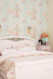 Shabby Chic Floral Wallpaper Υπνοδωμάτιο